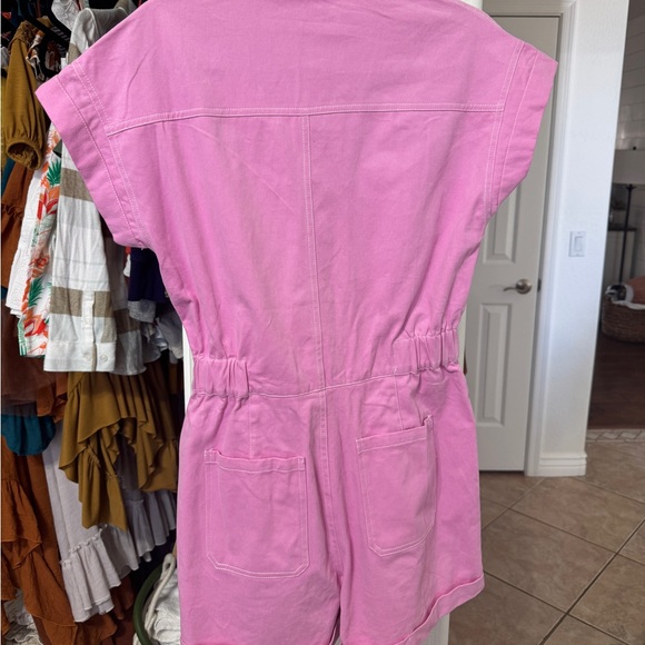 Pink Out West Denim Romper - Picture 3 of 4